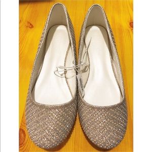 Sz 8 Rhinestone Pearl Flats David's Bridal
